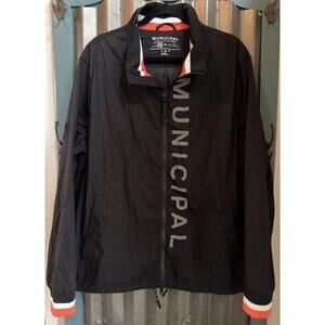 Municipal Raceway Jacket Windbreaker Performance Zip Up XL Black Lightweight